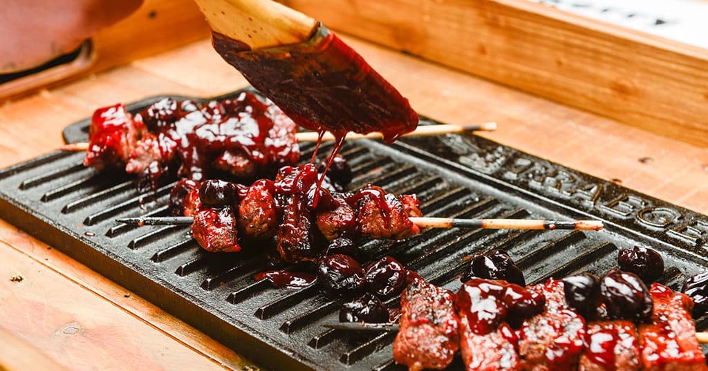 Cherry BBQ Steak Skewers
