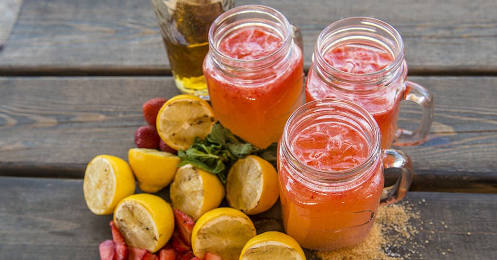 Grilled Strawberry Bourbon Lemonade