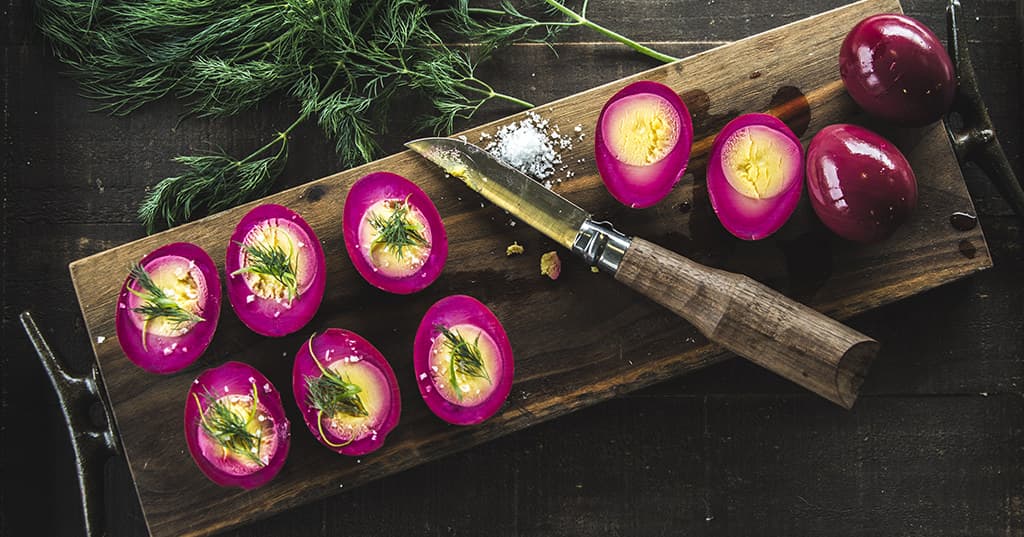 Smoked Beet-Pickled Eggs