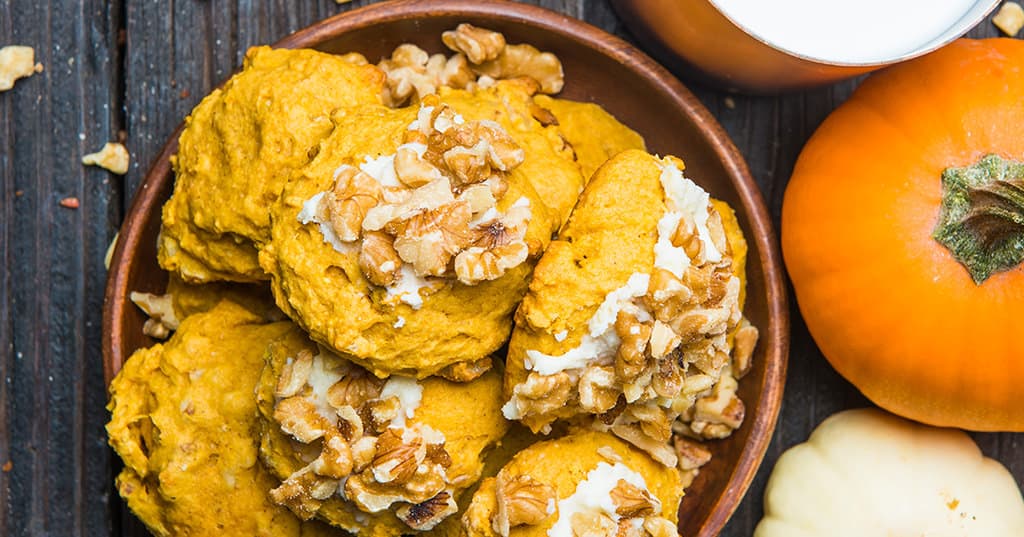 Baked Walnut Pumpkin Cookies