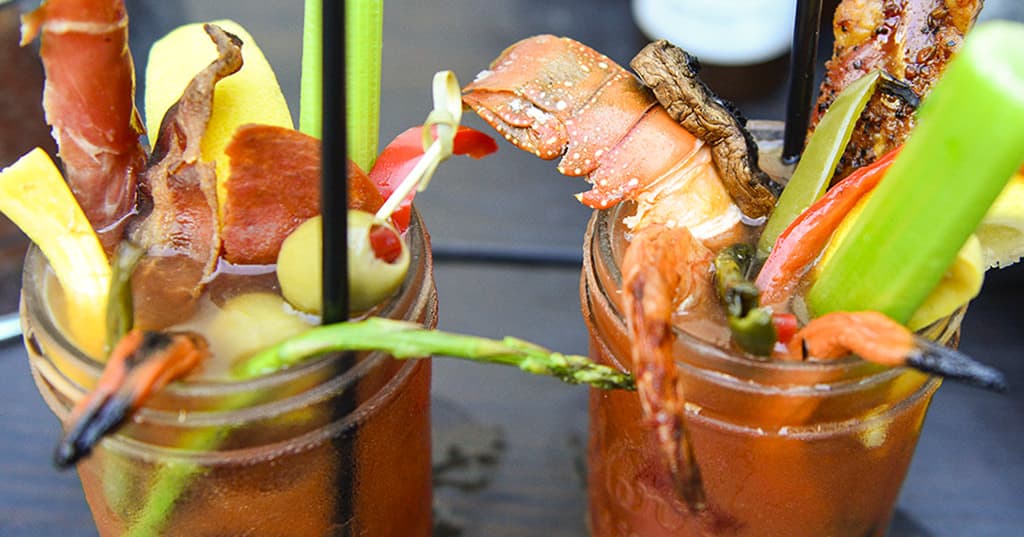Smoked Bloody Mary With Grilled Garnishes