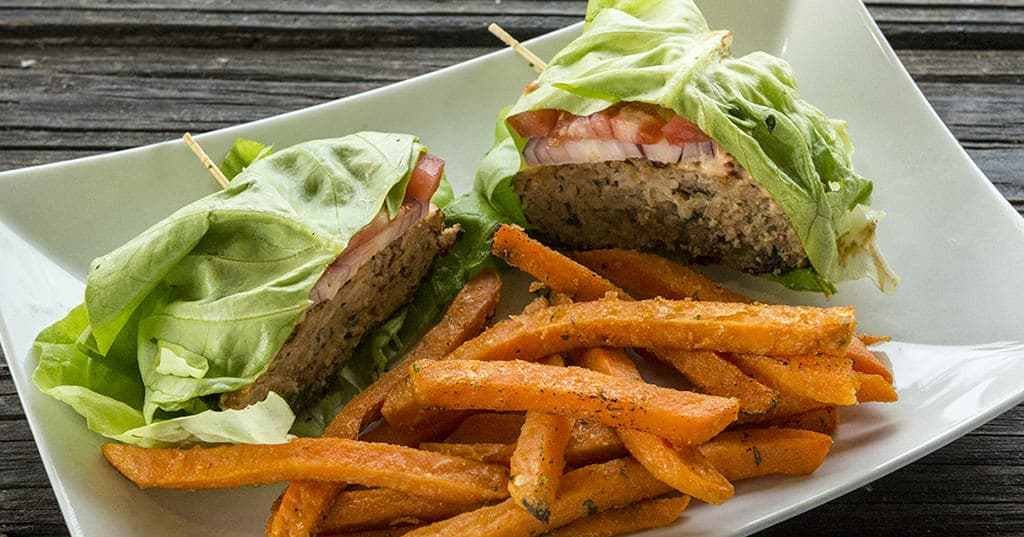 Asian Lettuce Wrap Turkey Burger