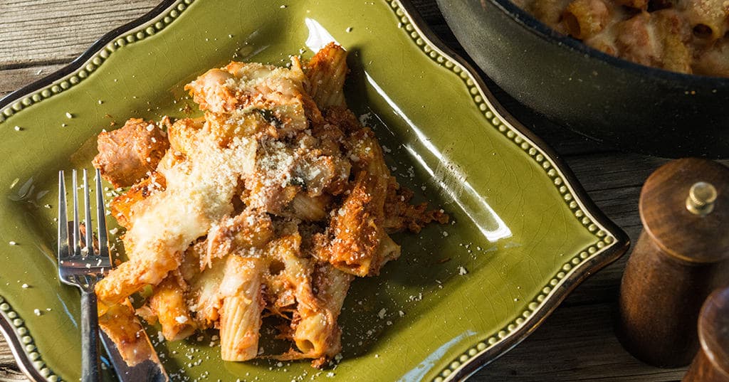 Baked Ziti With Bacon & Sausage
