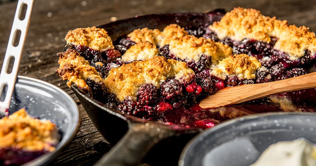 Baked Cast Iron Berry Cobbler