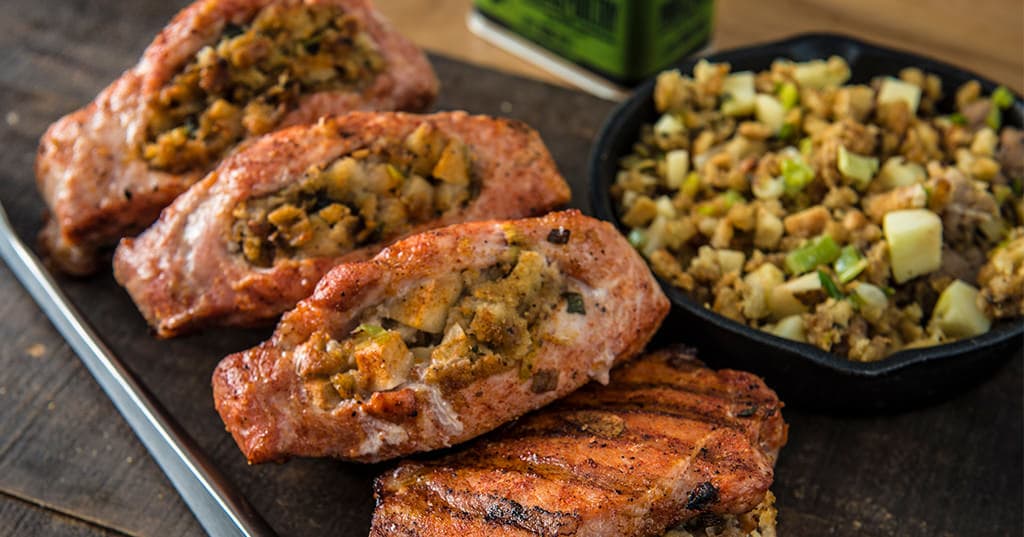 Grilled Stuffed Pork Chops