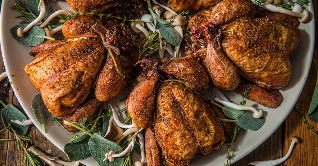 Roasted Stuffed Cornish Game Hens