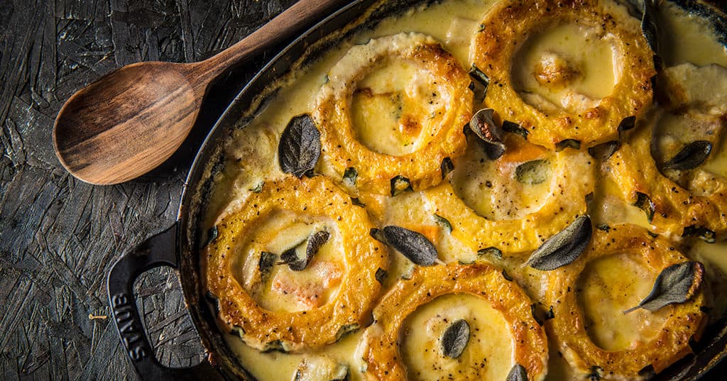 Baked Winter Squash Au Gratin