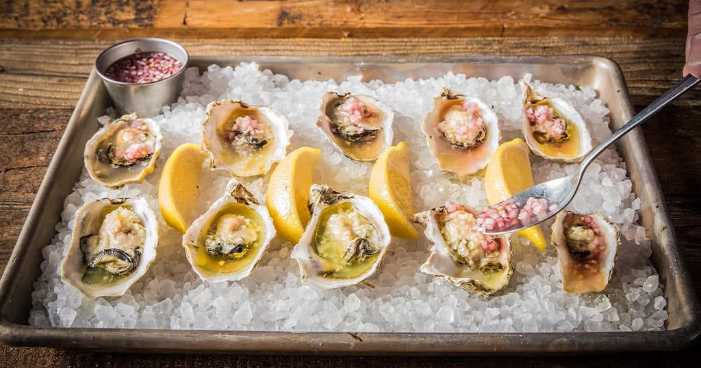 Grilled Oysters with Mignonette