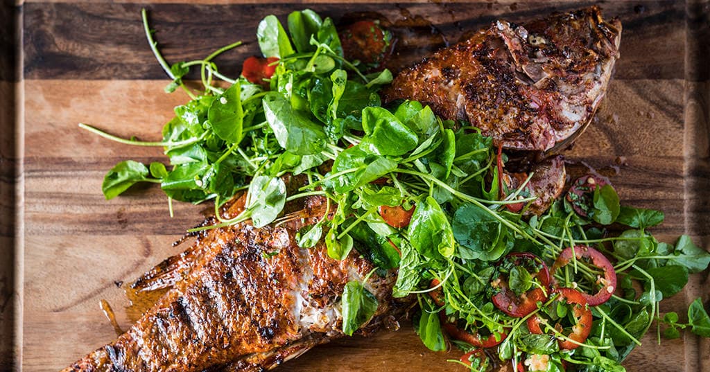 Whole Grilled Red Snapper