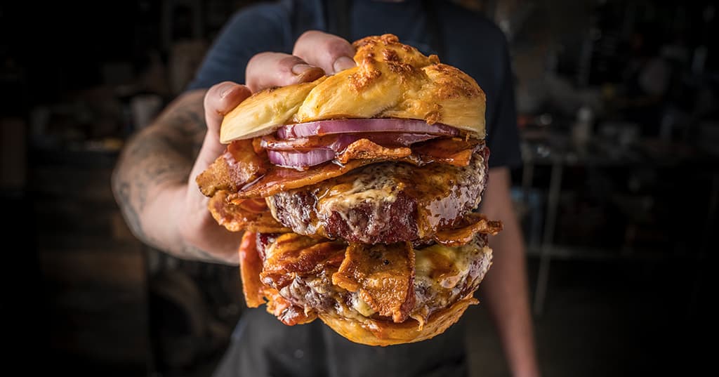 Whiskey Bourbon BBQ Cheeseburger