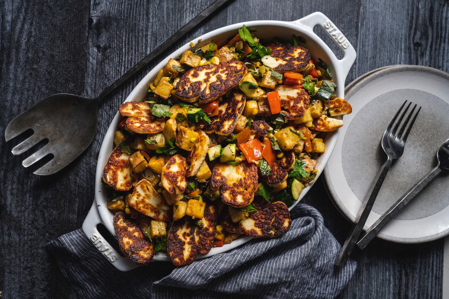 BBQ Vegetable Salad with Salsa Verde