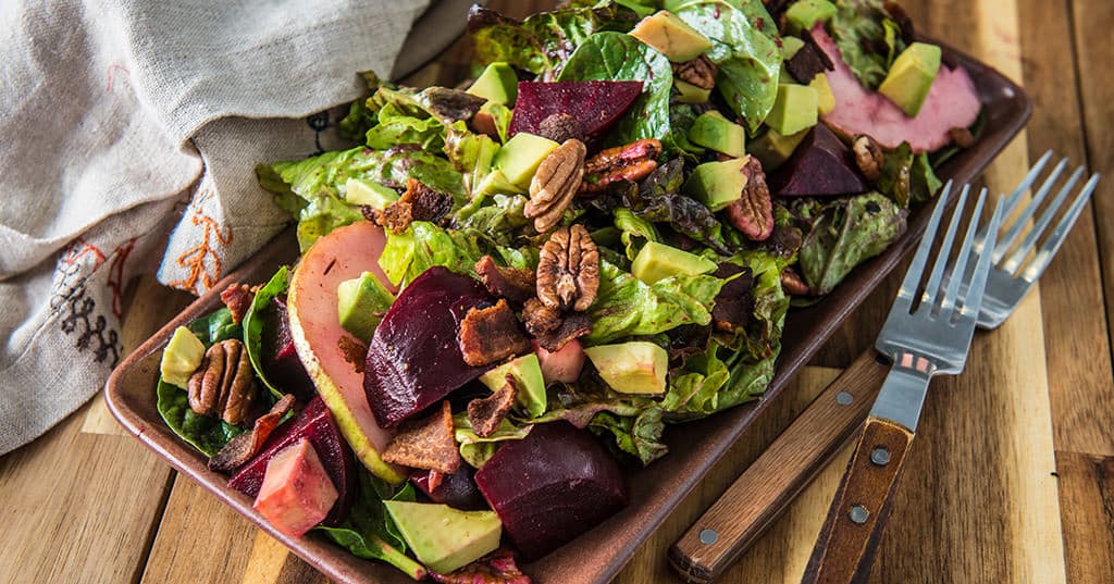 Roasted Beet & Bacon Salad
