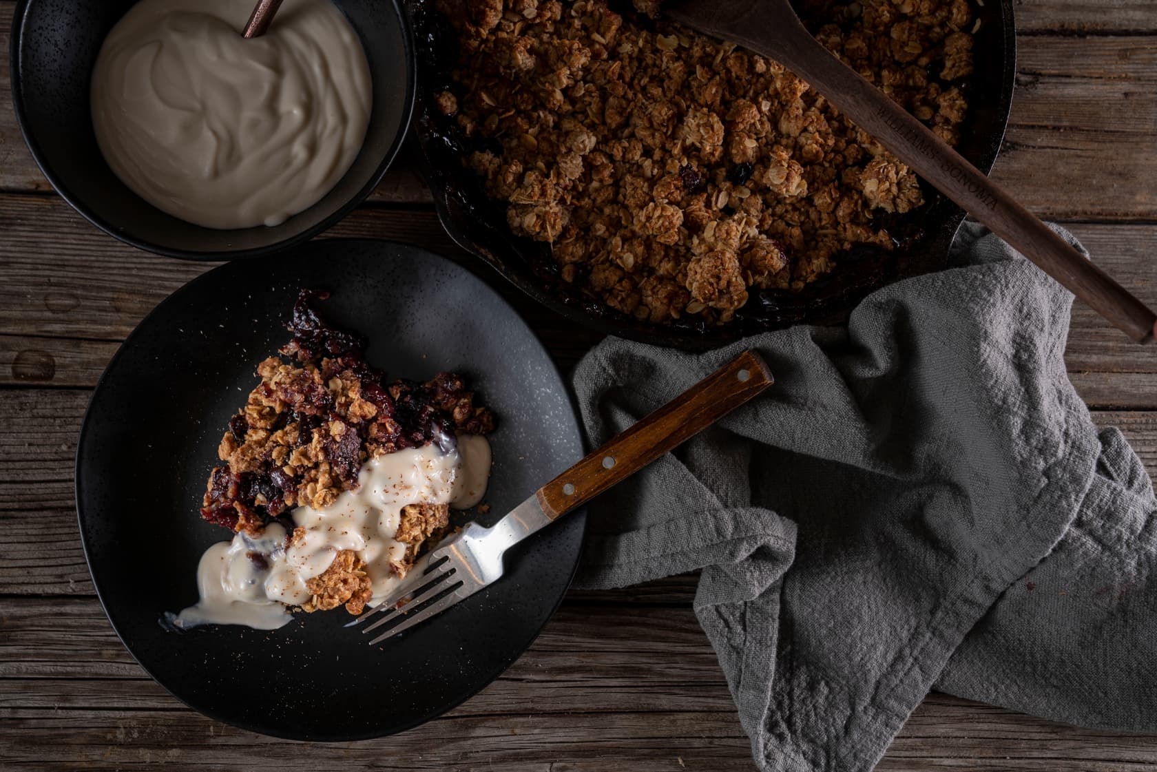Cherry Crisp with Sweet Cream