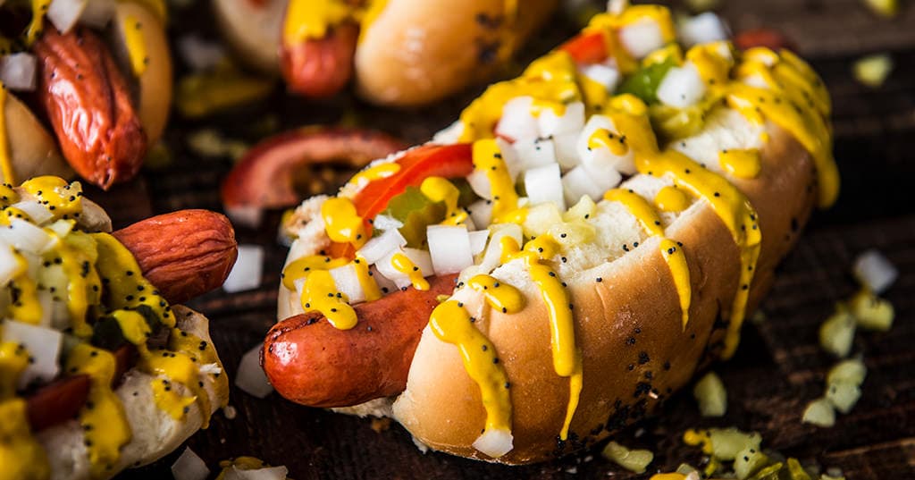 Grilled Chicago Hot Dog