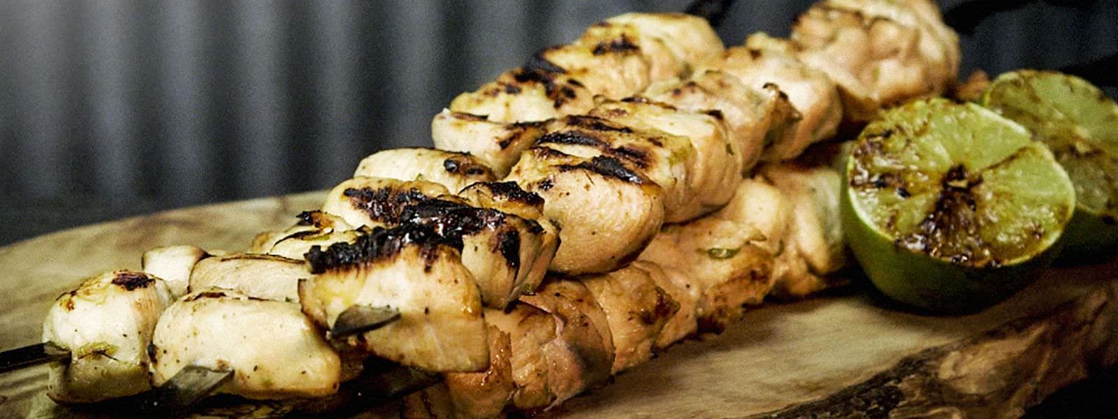 Honey Lime Chicken Adobo Skewers