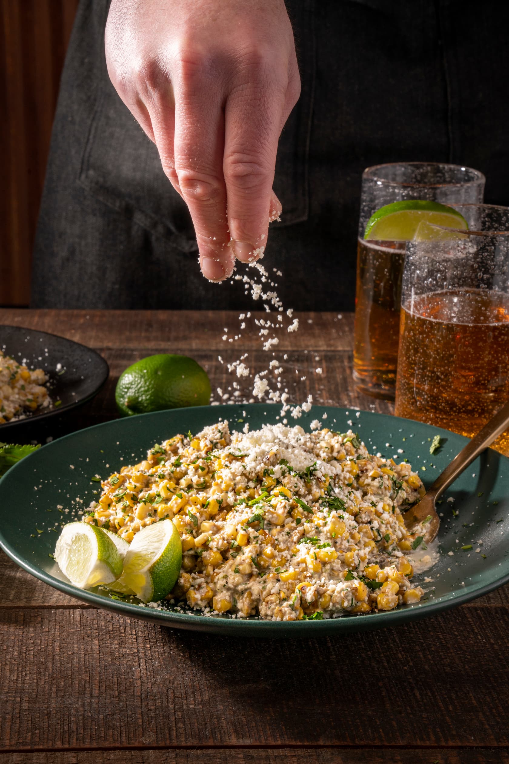 Flat Top Esquites (Elote-Style Corn Off the Cob)