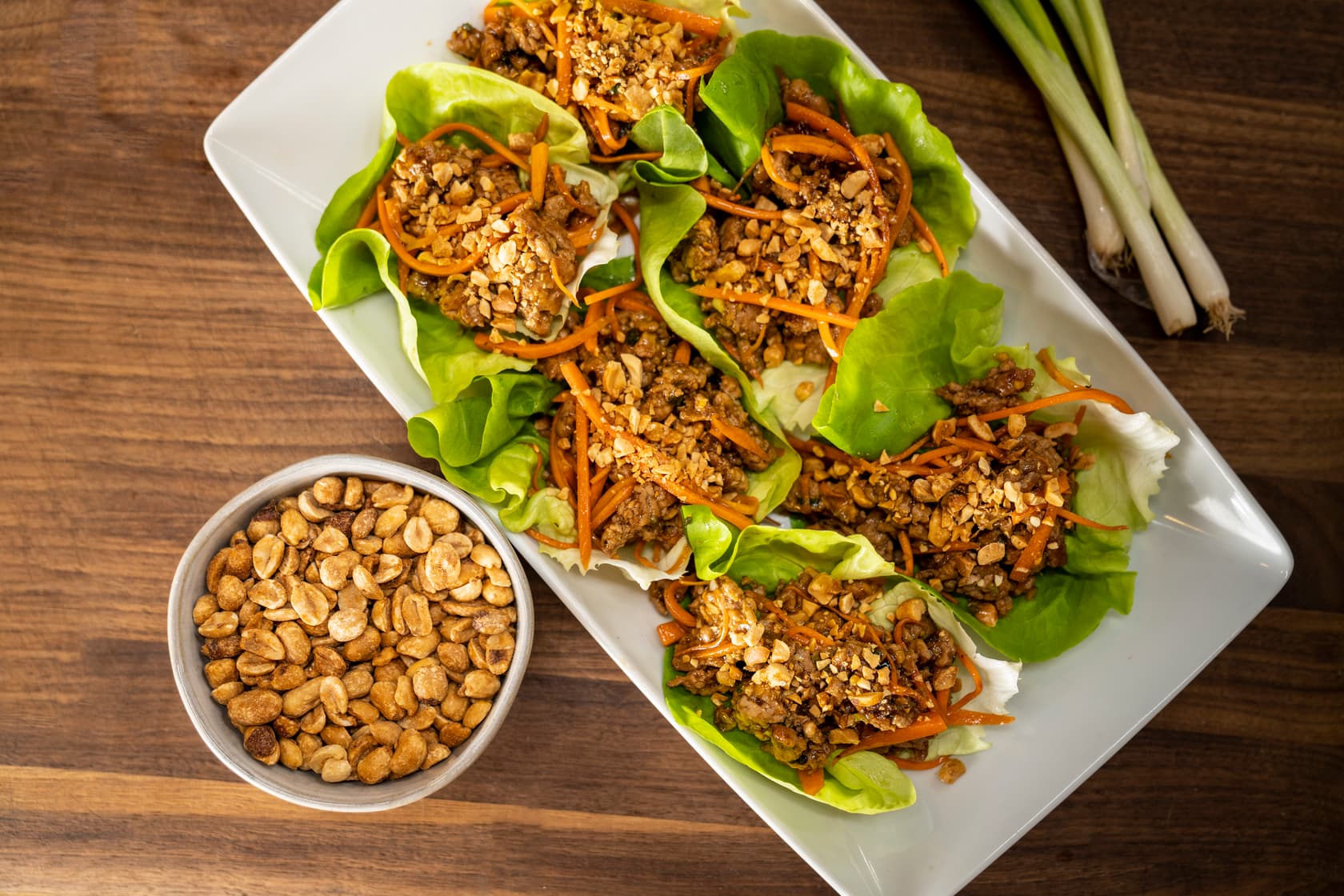 Flat Top Ginger-Garlic Pork Lettuce Cups