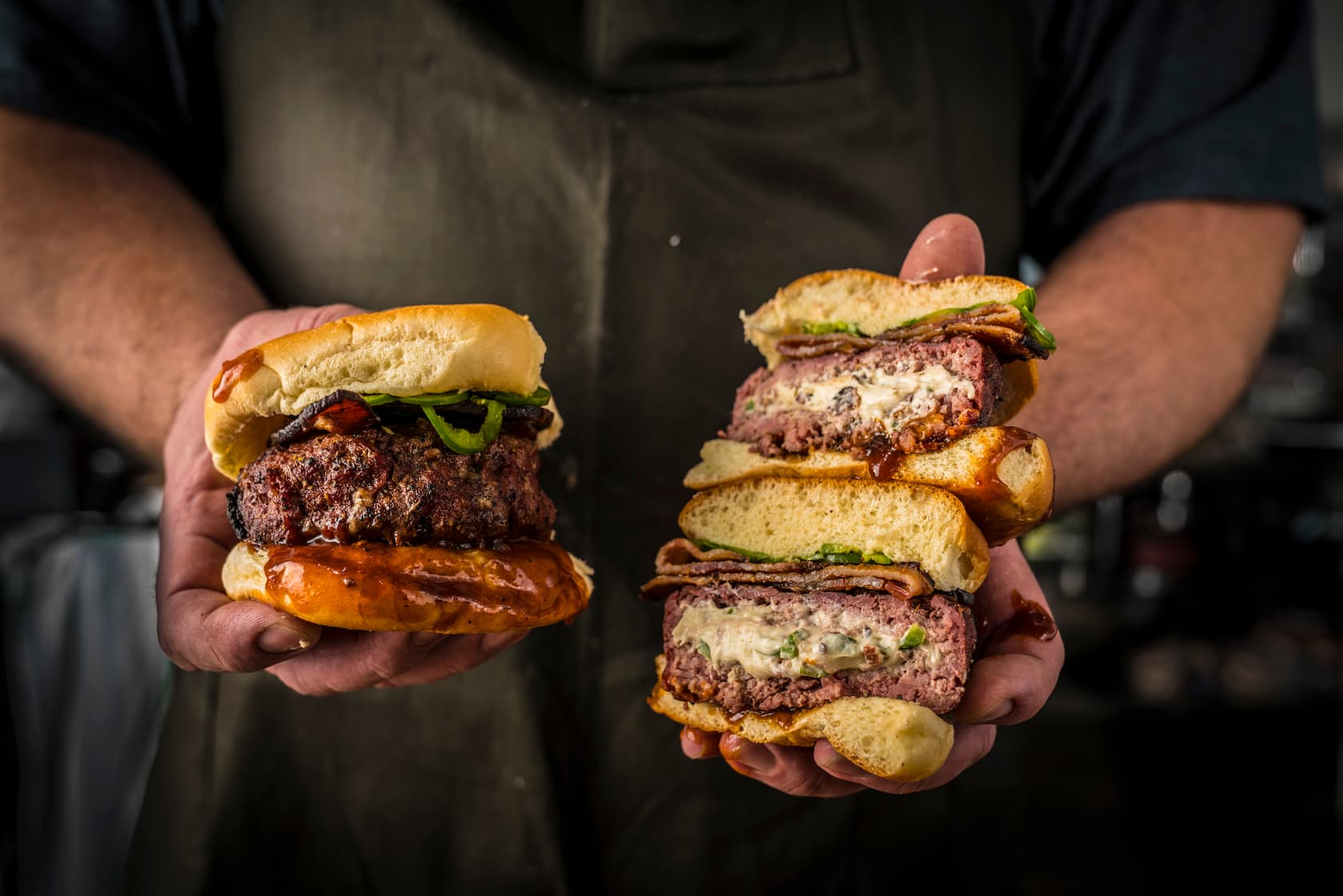 Grilled Jalapeño Stuffed Bison Burger