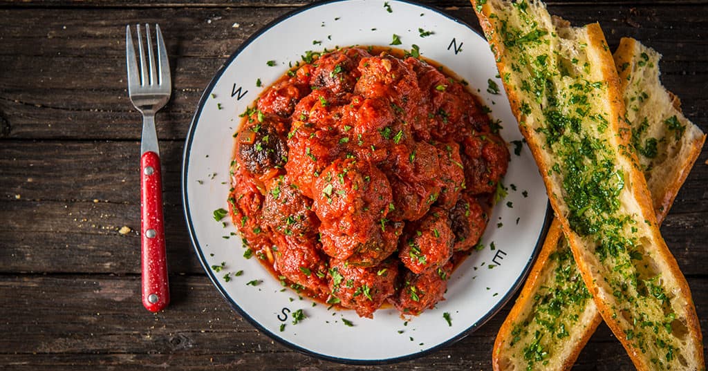 Braised Italian-style Venison Meatballs