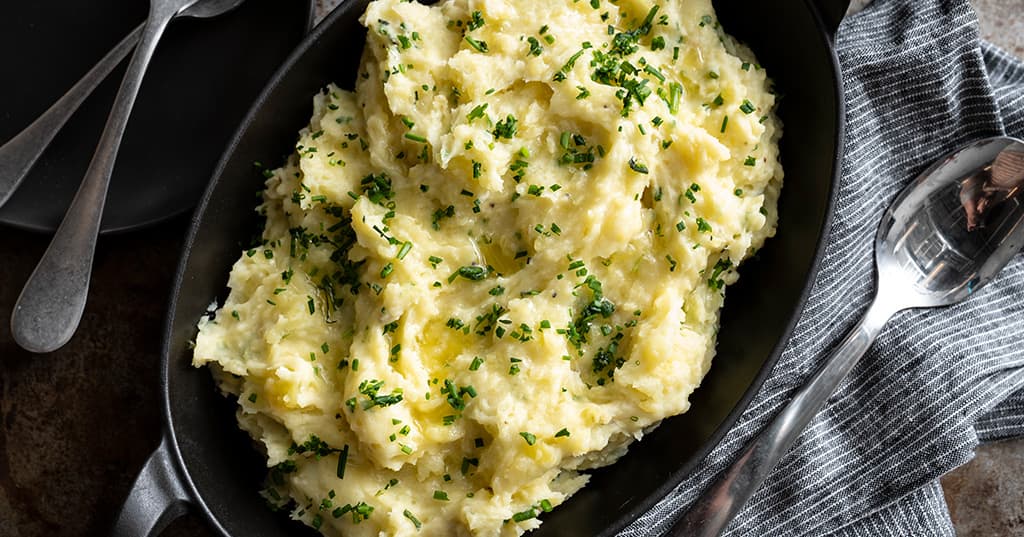 Roasted Garlic, Lemon and Goat Cheese Mashed Potatoes