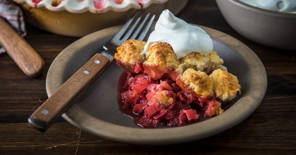 Baked Rhubarb Cobbler
