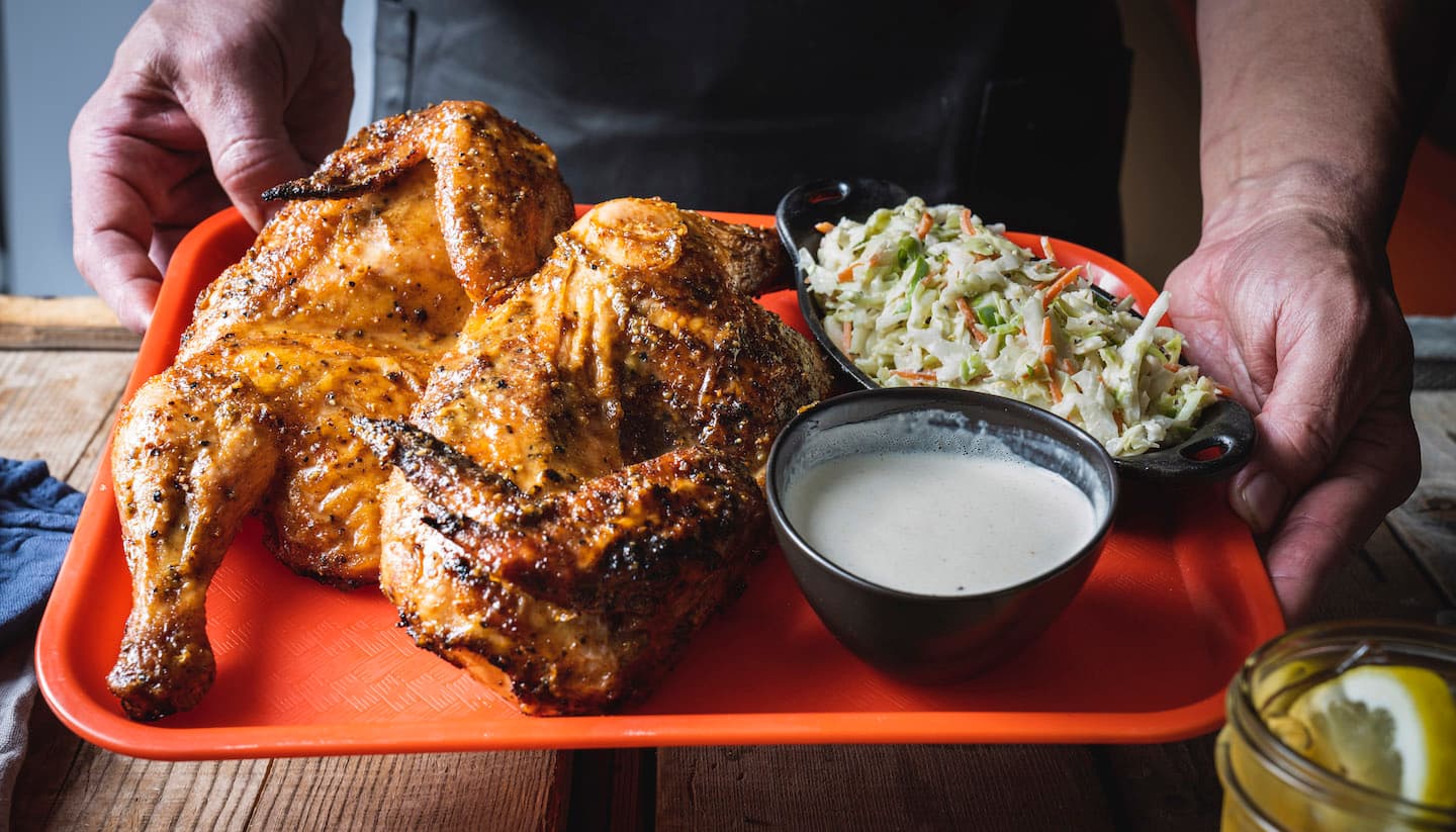 BBQ Half Chicken with Alabama White Sauce