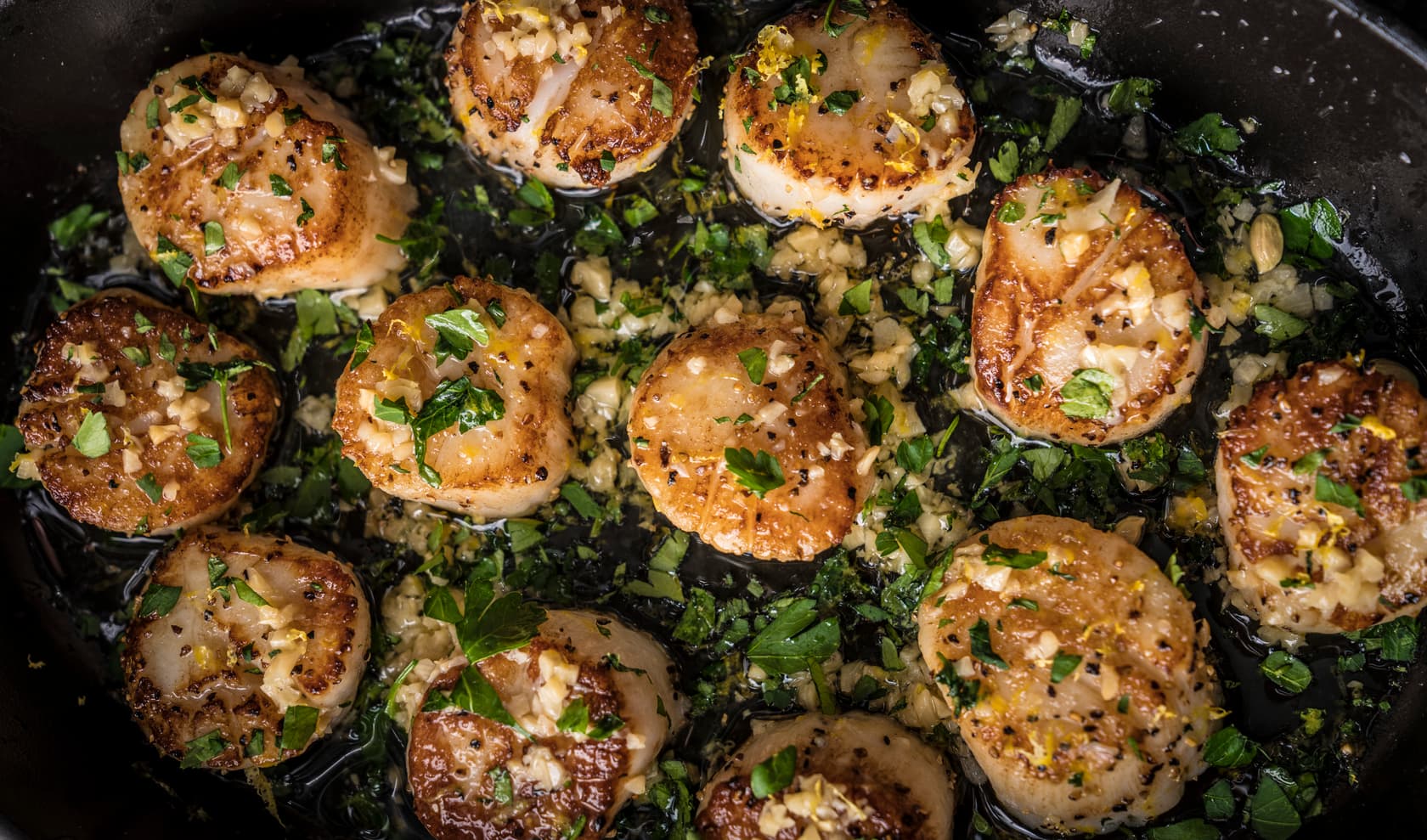 Alder Smoked Scallops With Citrus & Garlic Butter Sauce