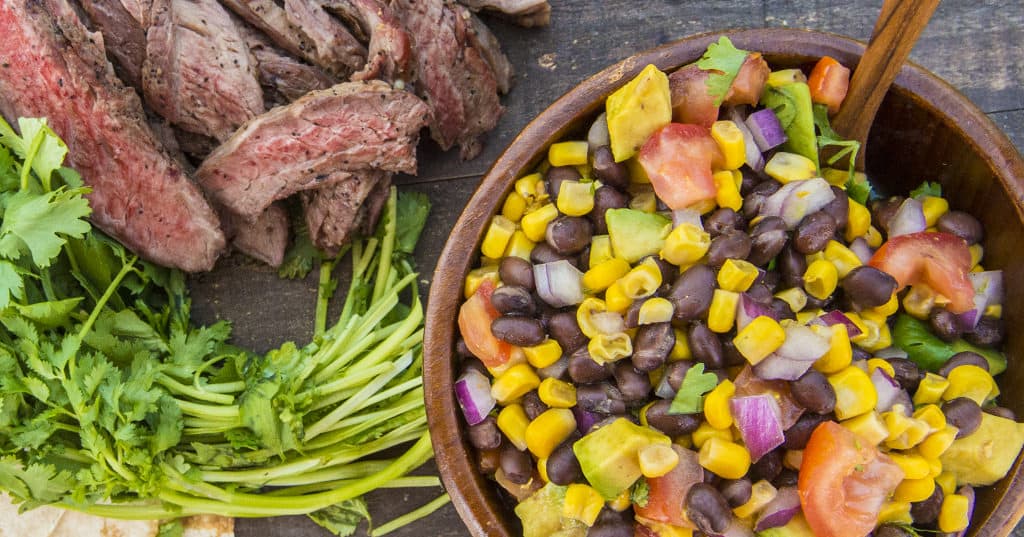 Skirt Steak With Corn and Avocado Salsa