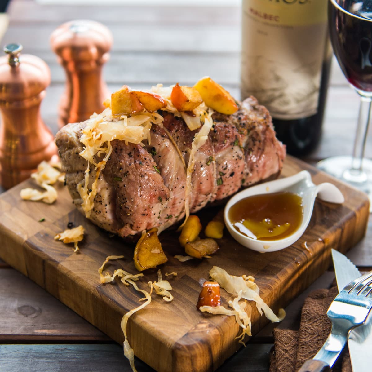 Smoked Pork Loin With Sauerkraut And Apples
