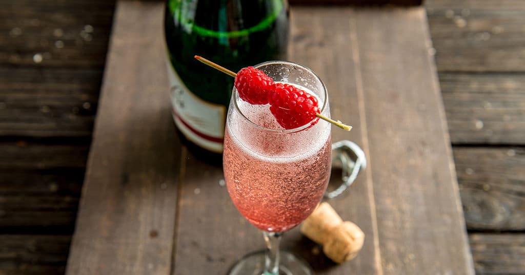 Smoked Raspberry Bubbler Cocktail