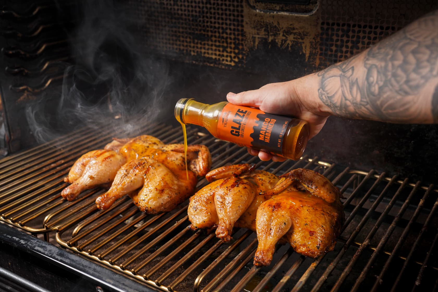 Spatchcocked Chicken with Mango Habanero Glaze