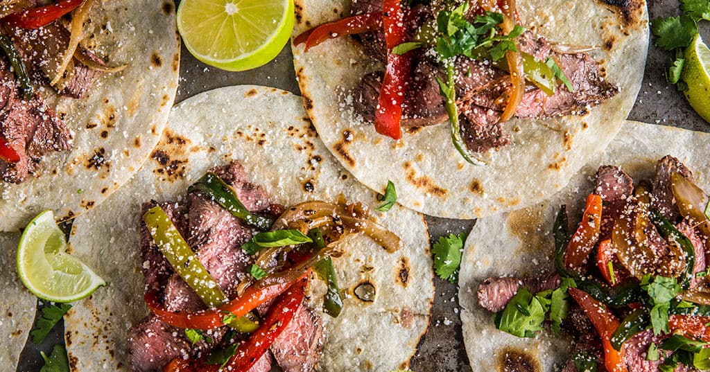 Grilled Flat Iron Steak Fajitas