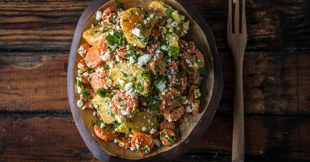 Roasted Carrot Salad with Smoked Pickled Beets