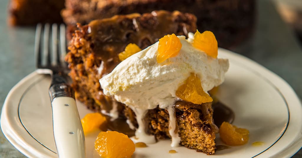 Baked Mandarin Cake With Brown Sugar Glaze