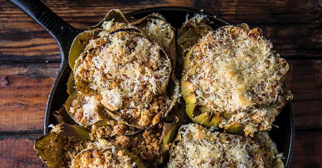 Roasted Stuffed Artichokes