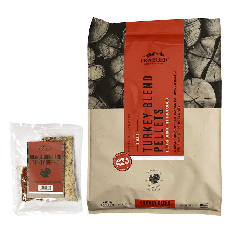 Traeger Turkey Blend Wood Pellets + Brine Kit