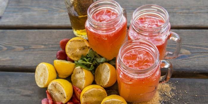 image of Grilled Strawberry Bourbon Lemonade