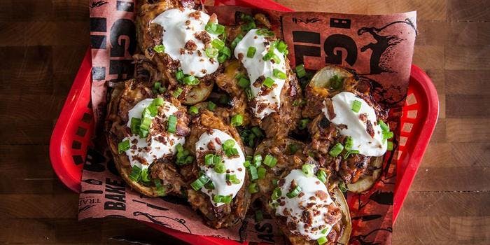 image of Baked Potato Skins With Pulled Pork