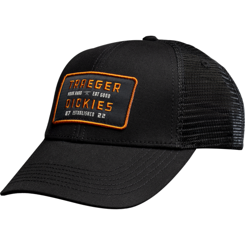Traeger x Dickies Curved Brim Trucker Hat – Black