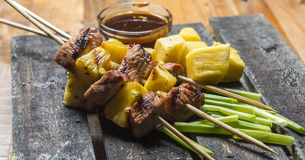 Sticky Teriyaki BBQ Pork & Pineapple Skewers