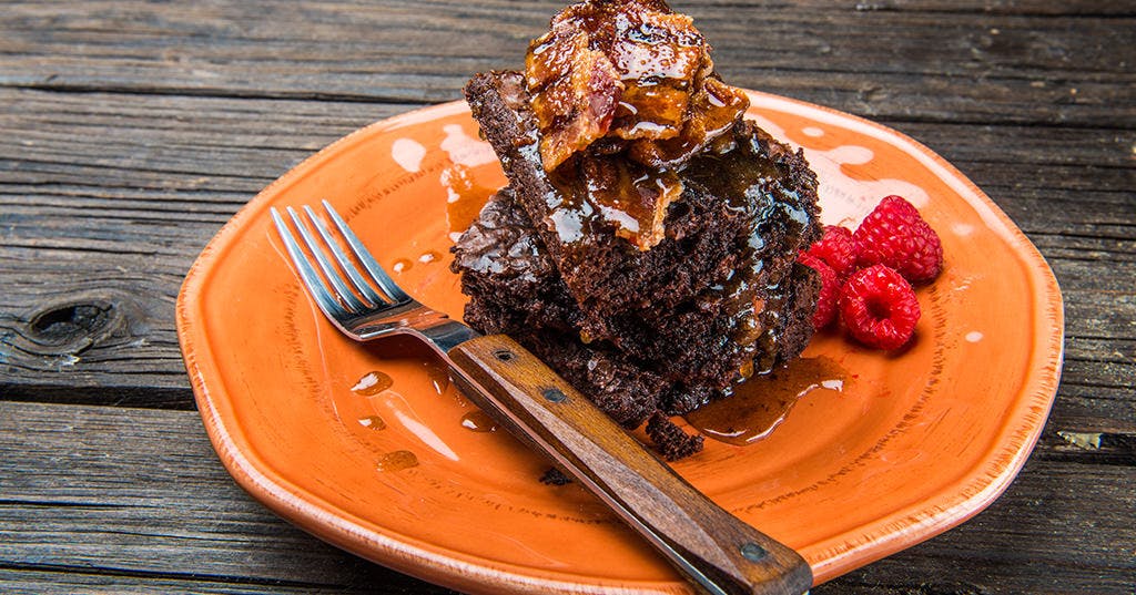 Kodiak Cakes Candied Bacon Crumble Brownies