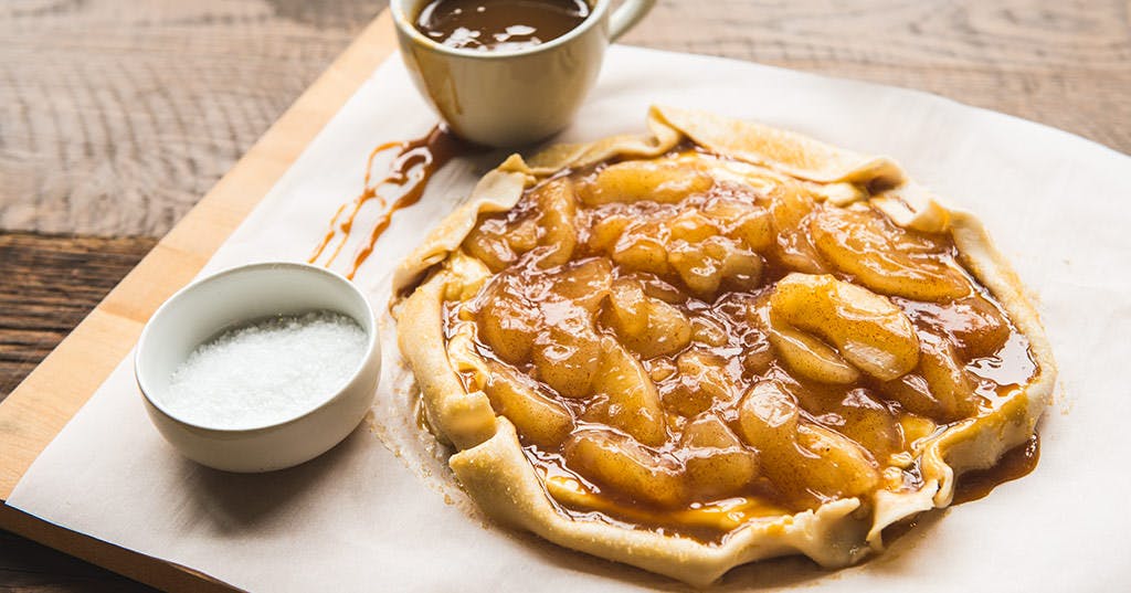 Salted Caramel Apple Cheesecake Galette