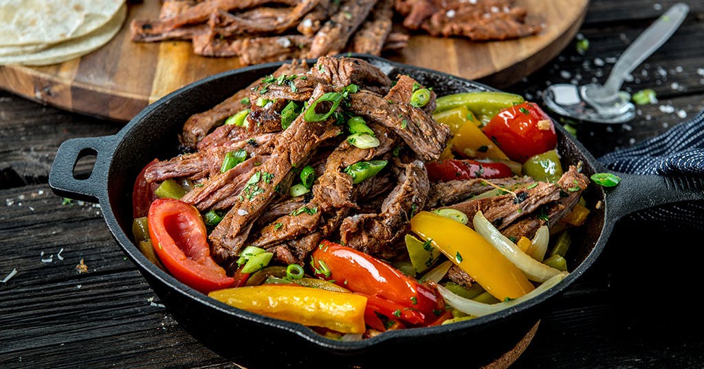 Sizzling Fajitas With Grilled Skirt Steak