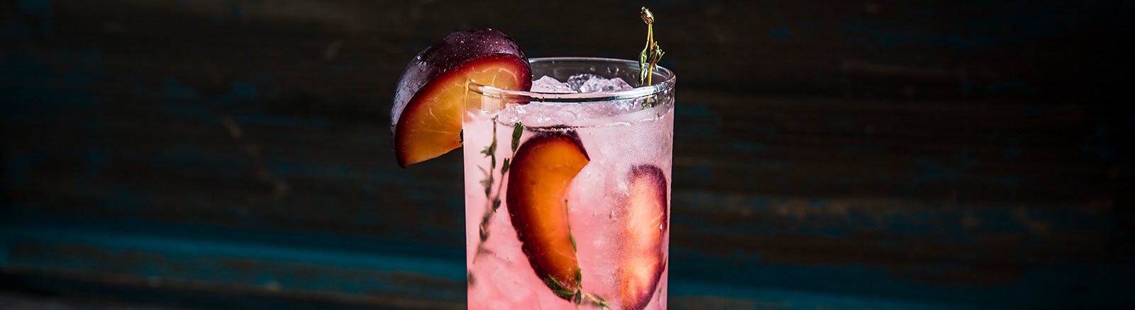 Plum and Thyme Fizz Cocktail