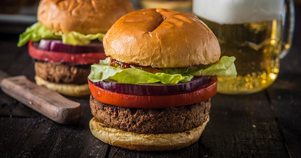 Grilled Veggie Burgers with Lentils and Walnuts