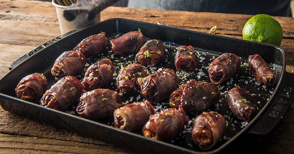 Prosciutto Wrapped Dates with Marcona Almonds