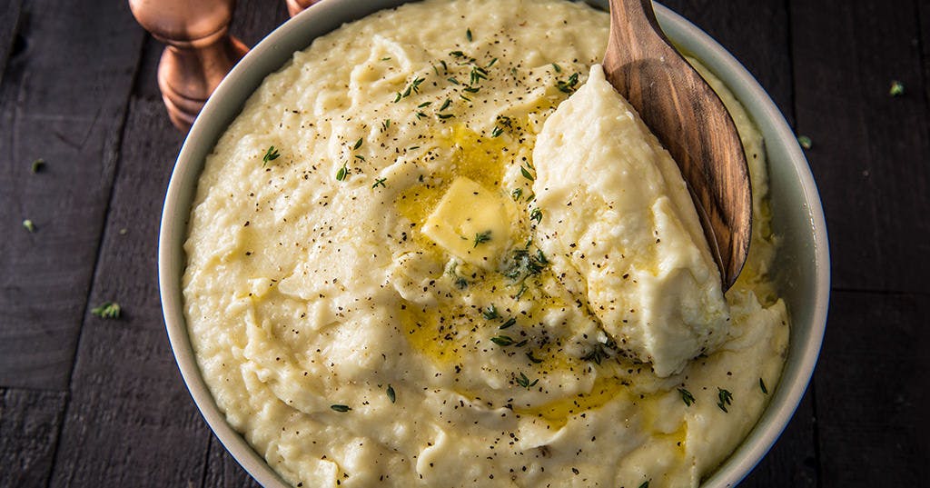 Rosemary and Thyme-Infused Mashed Potatoes with Cream