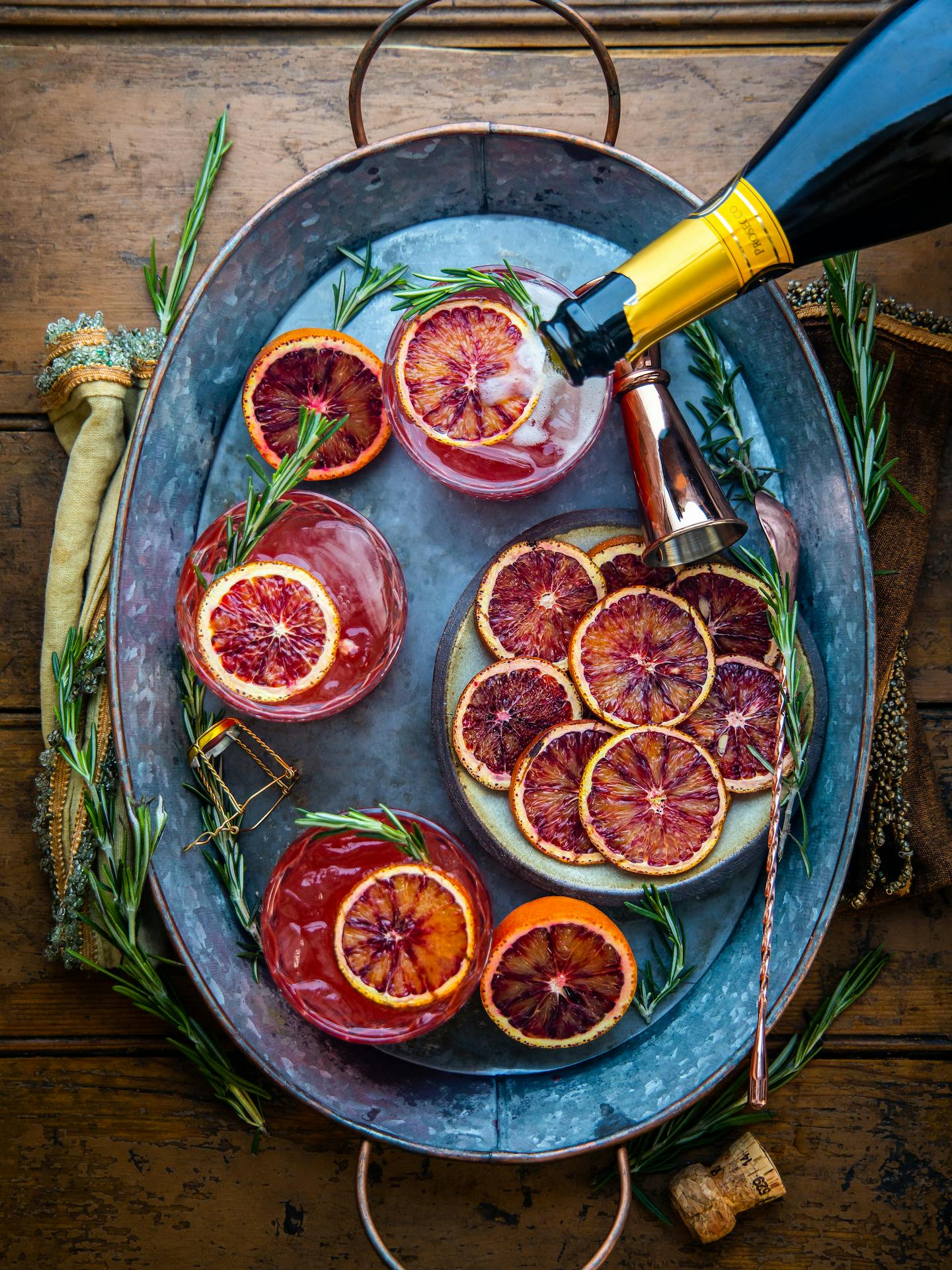 Smoked Blood Orange & Rosemary Spritz