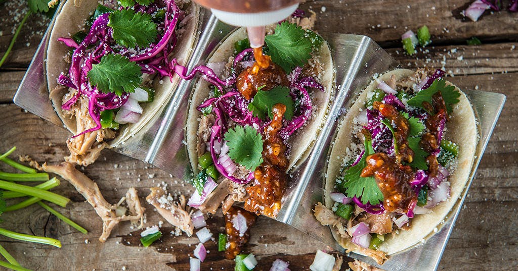 Beer Braised Chicken Tacos with Jalapeño Relish