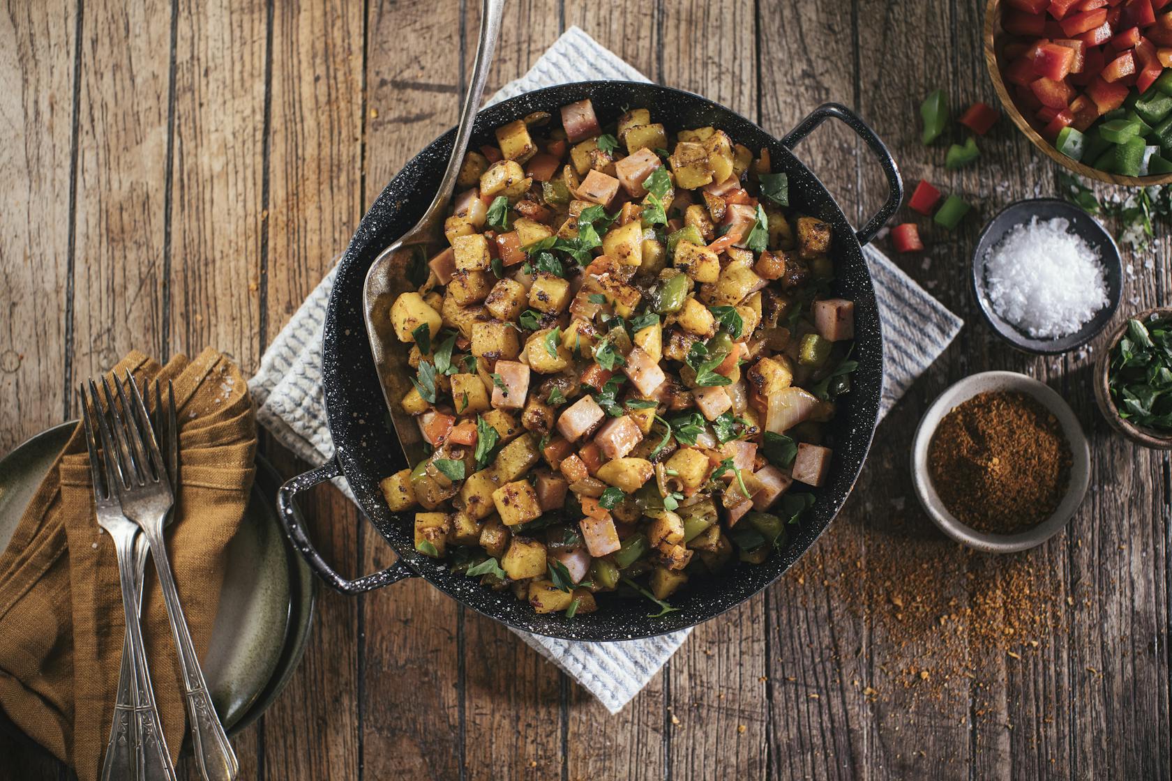 Flat Top Country-Style Potato Hash with Ham